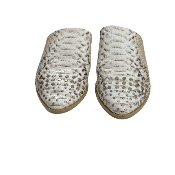 Dv Dolce Vita Leather Snake‎ Print Pointed Toe Mules Slide Sandals Size 7 - Picture 3 of 10